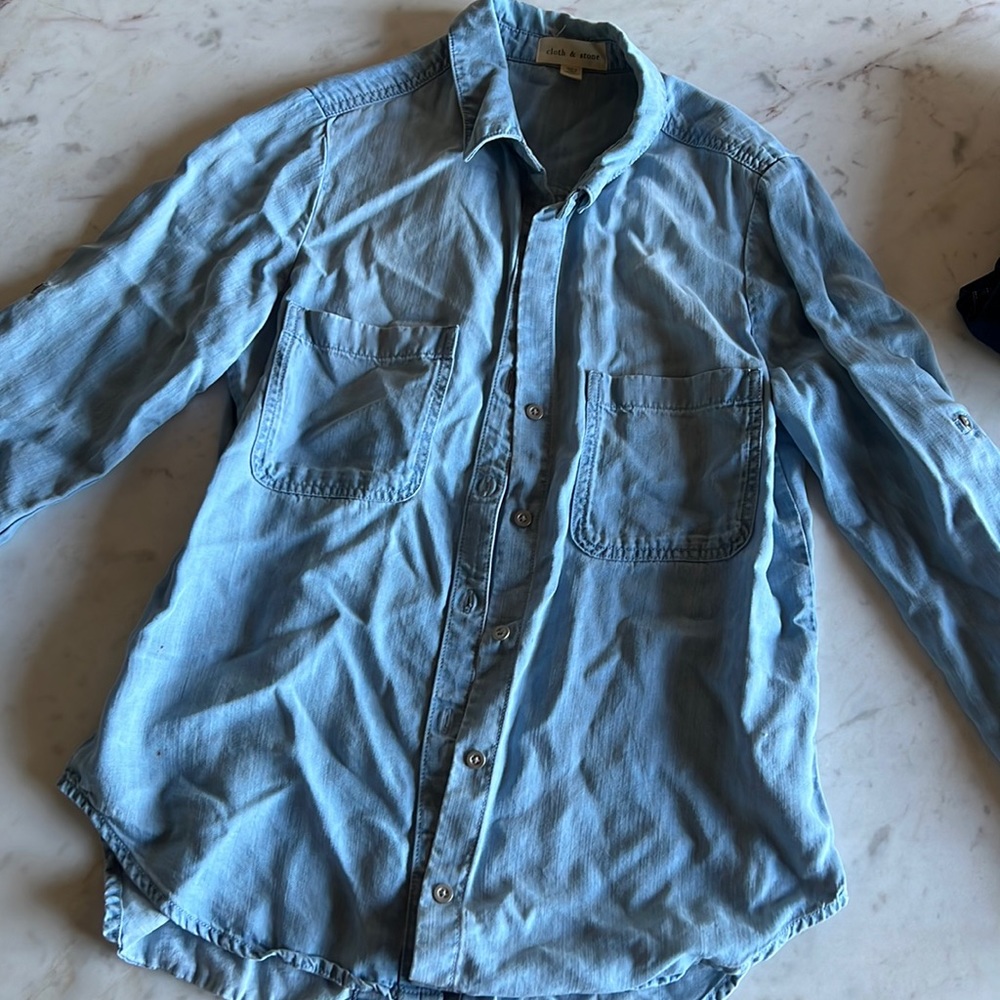 Blue button up